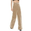 thumbnail image 6 of Velvet Pants for Women High Waisted Wide Leg Palazzo Pants Causal Outfits Long Flowy Trousers with Pockets, 6 of 6