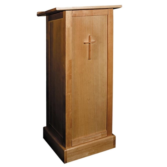 FULL LECTERN WITH SHELF-PECAN