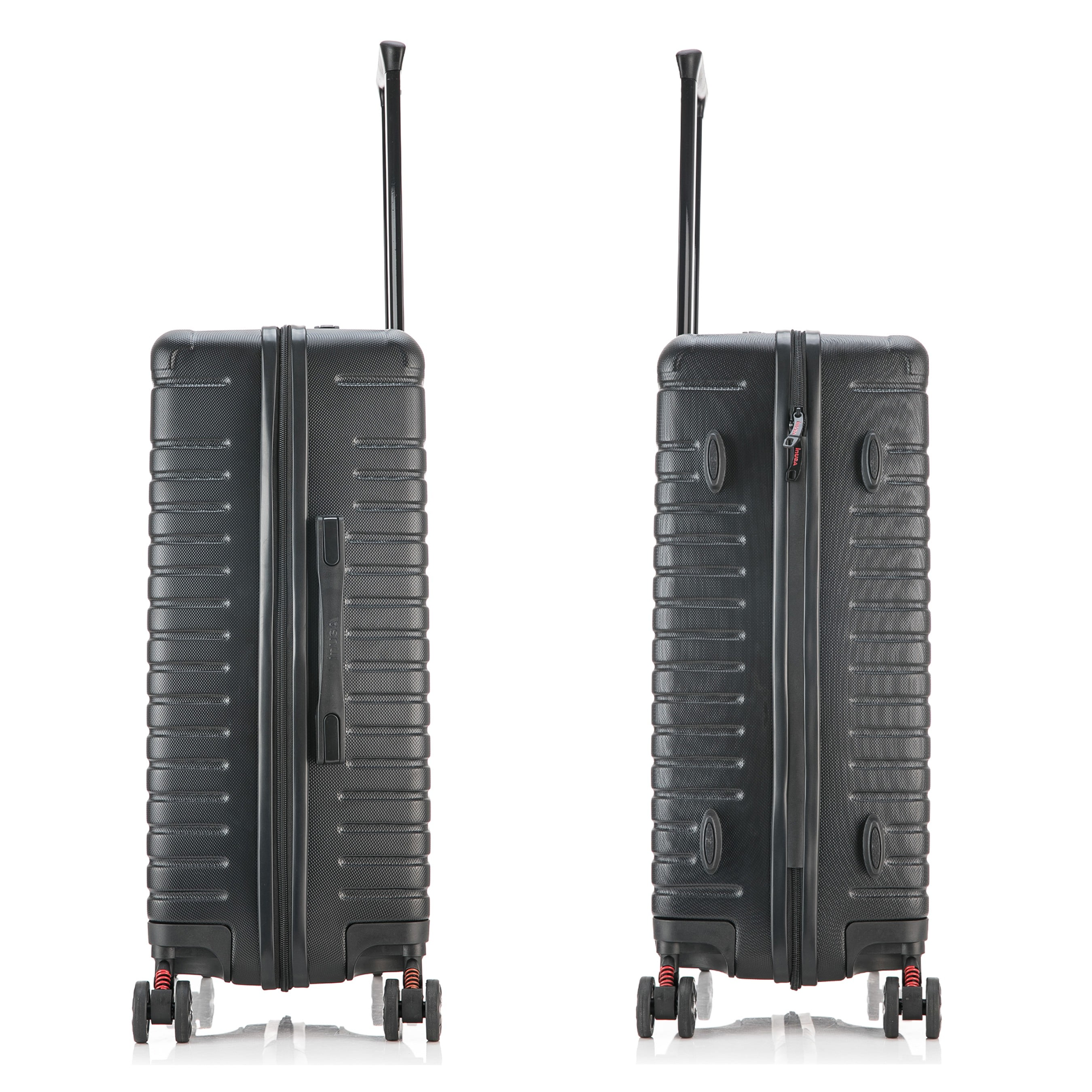 InUSA Deep 24" Hardside Lightweight Luggage with Spinner Wheels, Handle Studs, Trolley, Black