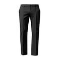 thumbnail image 5 of Men's Regular Fit Dress Pants Expandable Waist Slacks for Work Casual Business Flat Front Mens Wrinkle Free Comfort Stretch Pants Black L, 5 of 5