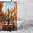 thumbnail image 2 of Thanksgiving Square Fountain Shower Curtain Liner 66x72 Inch Waterproof Shower Curtains Decorative Bathroom with 12 Pack Hooks, 2 of 5