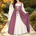 thumbnail image 2 of IWRICH Womens's Renaissance Dresses 2 Pics Set Long Flare Sleeve Halloween Outfits Pink S, 2 of 5