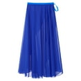 thumbnail image 4 of Kaerm Women Sheer Ballet Wrap Skirts Solid Color Flowy Skirts Lace-up Apron Dance Skirts Royal Blue One Size, 4 of 7