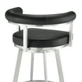 thumbnail image 3 of Diana 30" Swivel Black Wood Bar Stool in Light Gray Fabric, 3 of 13