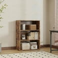 thumbnail image 2 of EDX 3 Tier Bookcase Storage, 40 Inch Large Tall Floor Standing Open Bookshelf for Home Office, Living Room, and Bedroom, Rustic Brown, 2 of 6