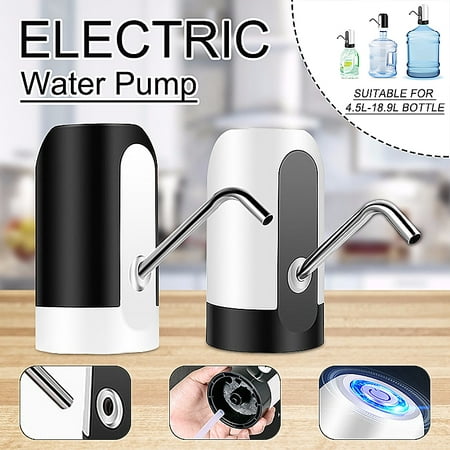 KCASA Portable Electric Water Pump Dispenser, Home Use Portable Drinking Water Pump with LED Light Android USB Port for 4.5-18.9 Gallon Bottled Drinking