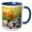 Blue/White, variant on 3drose, Italy, Apulia,laterza. Field of Barley with Poppies, 11oz Two-tone Black Mug
