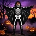 thumbnail image 5 of OJSFQUFP Trick-or-Treat Outfit Halloween Kids Bat Skeleton Overall Suit,Scary Halloween Outfit for Boys and Girls, 5 of 7