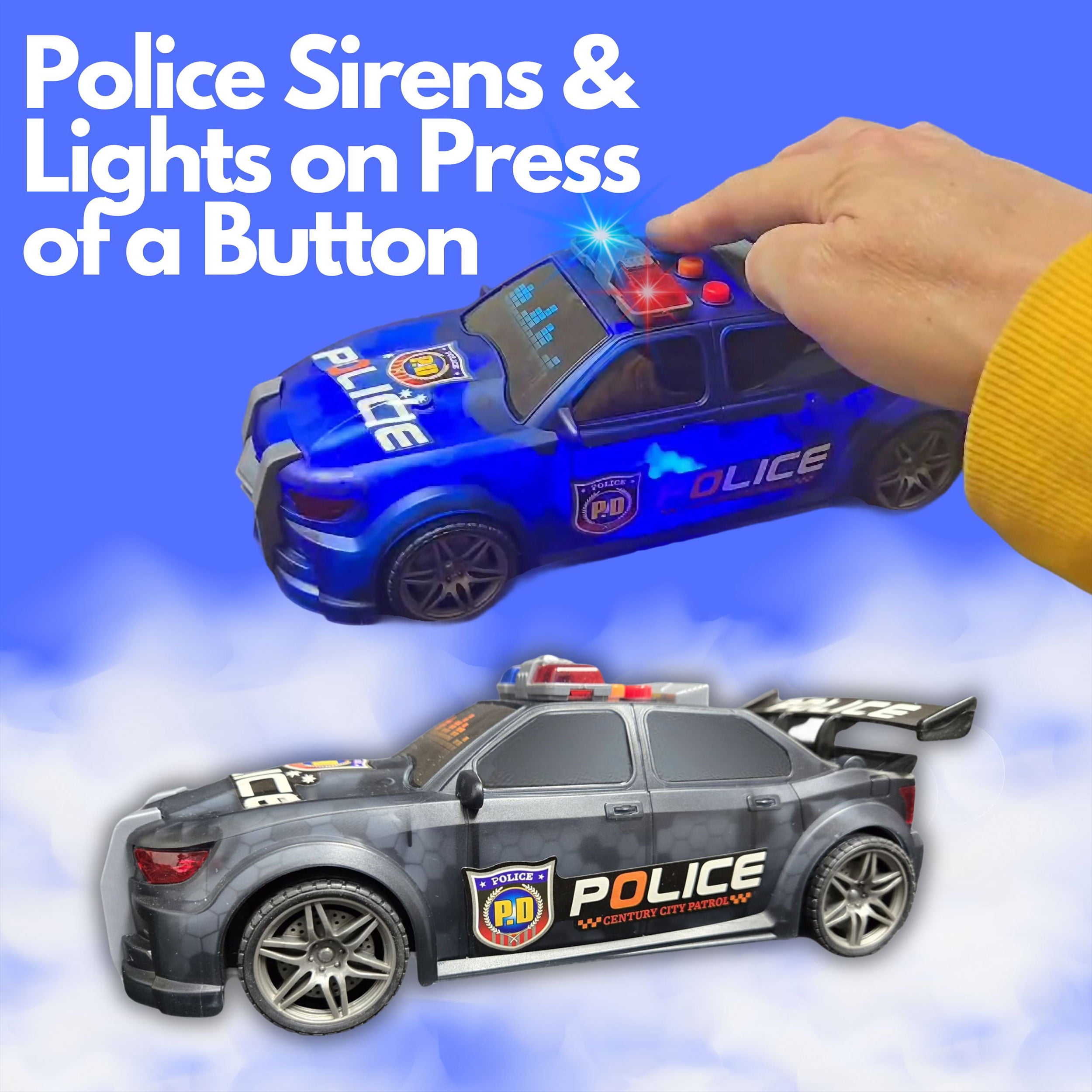Friction Powered Police Car Toy for Toddlers and Kids – Durable Push-and-Go Patrol Vehicle for Imaginative Play