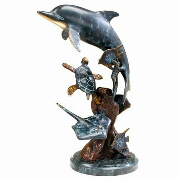 SPI Dolphin and Undersea Friends Brass Statue