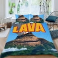 thumbnail image 2 of Lava Conjunto de sábanas temático, trío de piezas, cómodo y amigable con la piel, diseño único, regalo de decoración para el hogar para familiares, amigos y fans,173cm *218cm, 2 of 6