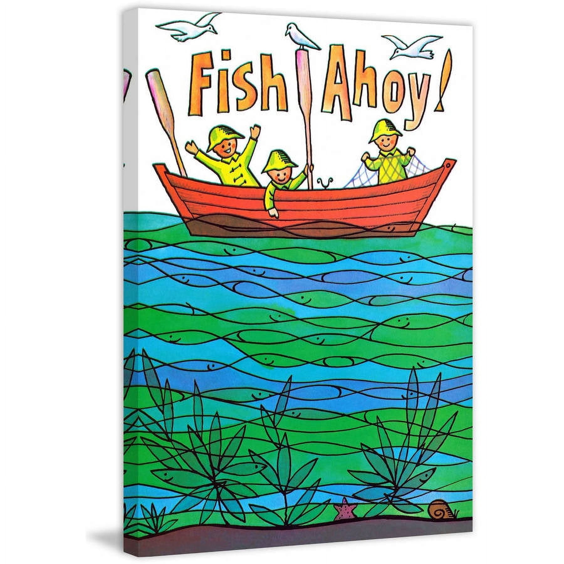 "Fish Ahoy!" Painting Print on Wrapped Canvas