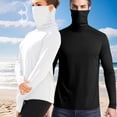 thumbnail image 3 of Xfvqtps Mens and Womens Pullover Tops with Face Neck Mask Long Sleeves Cooling Sun Protection Solid Color Breathable Lightweight Summer Shirts with Thumb Hole White, 3 of 9