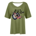 thumbnail image 4 of Sakmal V-Neck Shirts Women's Short Sleeve Graphic Vintage Shirts Green T-Shirts Casual Tops for Women, 4 of 5