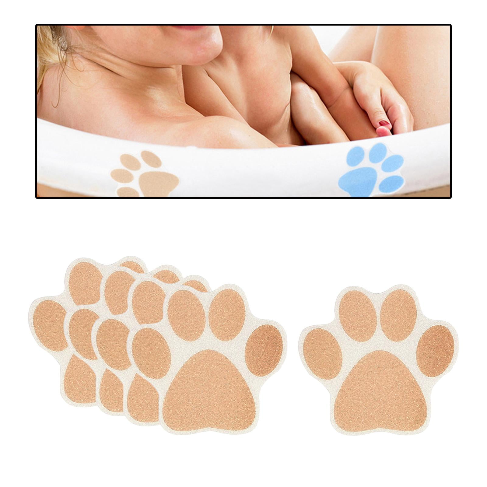 5 Pieces Nonslip Bathtub Stickers Dog Paw Print Self Adhesive Anti Slip