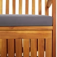 thumbnail image 5 of vidaXL Storage Bench with Cushion 148 cm Solid Wood Acacia, 5 of 5