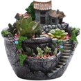 thumbnail image 1 of Maceta de plantas de jardín creativa, casa de hadas suculenta con cesta de flores para casa, adornos de decoración para balcón, oficina y hogar, 1 of 5