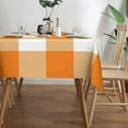 thumbnail image 2 of Rectangle Table Cloth, Orange and White Check Plaid Resistant Washable Tablecloth Decorative Table Cover for Dining, Indoor and Outdoor, 2 of 6