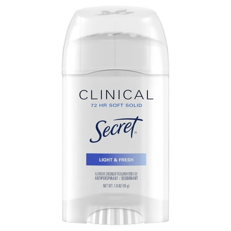 Secret Clinical Strength Soft Solid Antiperspirant Deodorant for Women, Light & Fresh, 1.6 oz