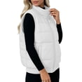 thumbnail image 5 of QIYAGBSA Quilted Puffer Vest for Women Stand Collar Full Zip Lightweight Sleeveless Fall Winter Warm Coats with Ribbed Hem and Side Pockets, 5 of 8