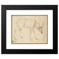 thumbnail image 2 of Stefano da Verona 24x20 Black Modern Framed Museum Art Print Titled - Studies of a Stag, 2 of 5