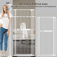 thumbnail image 3 of Fairy Baby 61-inch Extra Tall Cat Gate, 30-63" Pressure Mounted, 1.37-inch Narrow Spacing, White Alloy Steel for Pets & Babies, 3 of 7