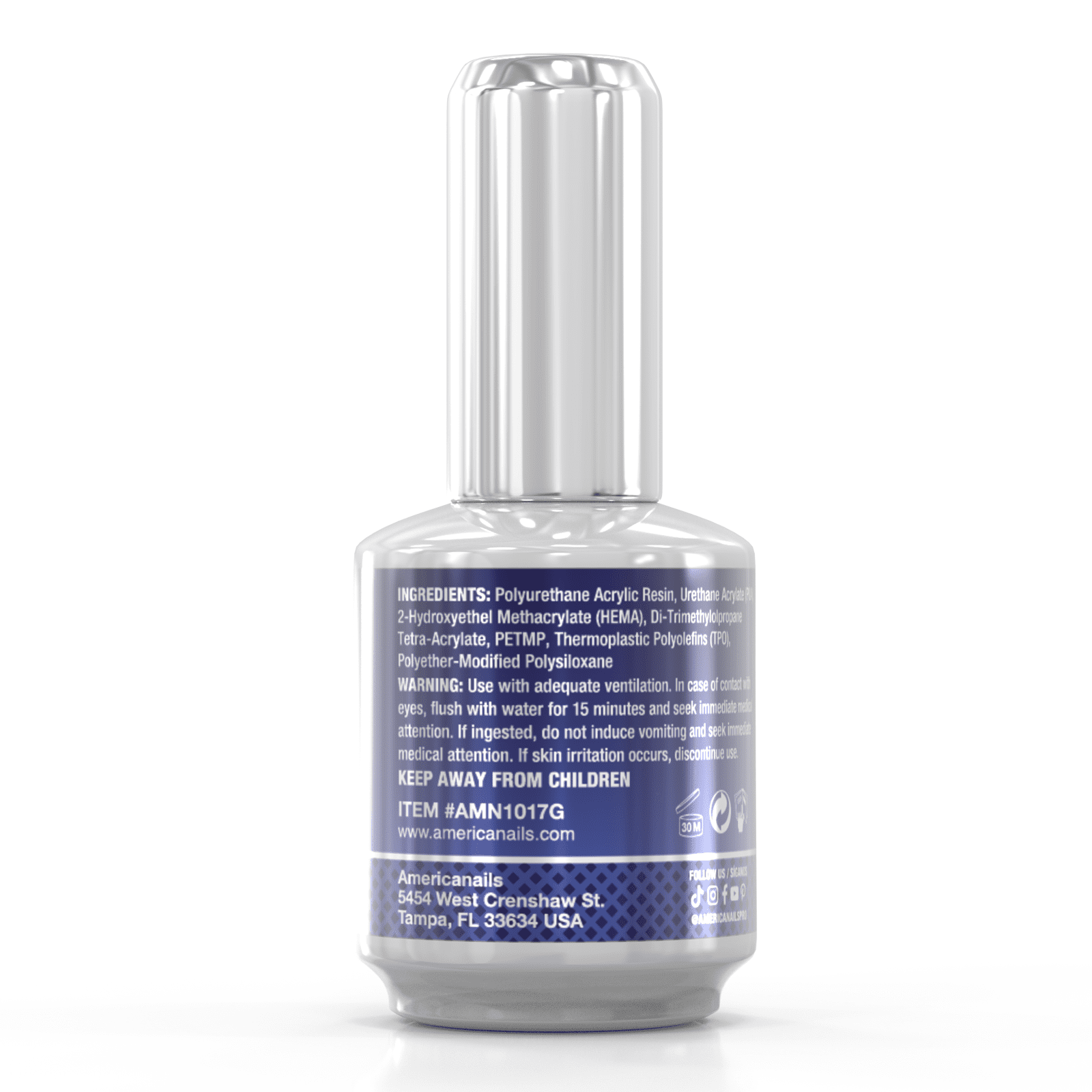 Americanails Gel Polish Top Coat - Original Dual Cure Formula, Long Lasting Glossy Finish (.5 oz)