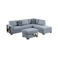thumbnail image 2 of Lisonu 3-Piece Reversible Sectional Sofa, Gray Boucle L-Shaped Couch with Storage Ottoman, Armrest Shelf and Pillows for Living Room, 2 of 10