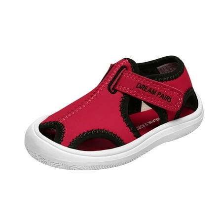 

Dream Pairs Boys Girls Toddler/Little Kid Outdoor Water Shoes Closed Toe Summer Sandals SEA-K RED/BLACK Size 12