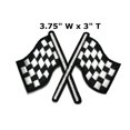 thumbnail image 2 of Checkered Racing Flags Embroidered Patch Iron/Sew-On Applique Biker Emblem, 2 of 2