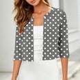 thumbnail image 2 of AHTJRT Women's Bolero Shrugs Lightweight 3/4 Sleeve Cropped Tops Fashion Soft Summer Open Front Cardigans Gray S, 2 of 7