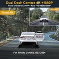 thumbnail image 4 of Fitcamx Dual Dash Cam Front & Rear for 2023-2027 Toyota Corolla, OEM 4K+1080P WiFi, Night Vision, G-Sensor, 128GB, 4 of 5