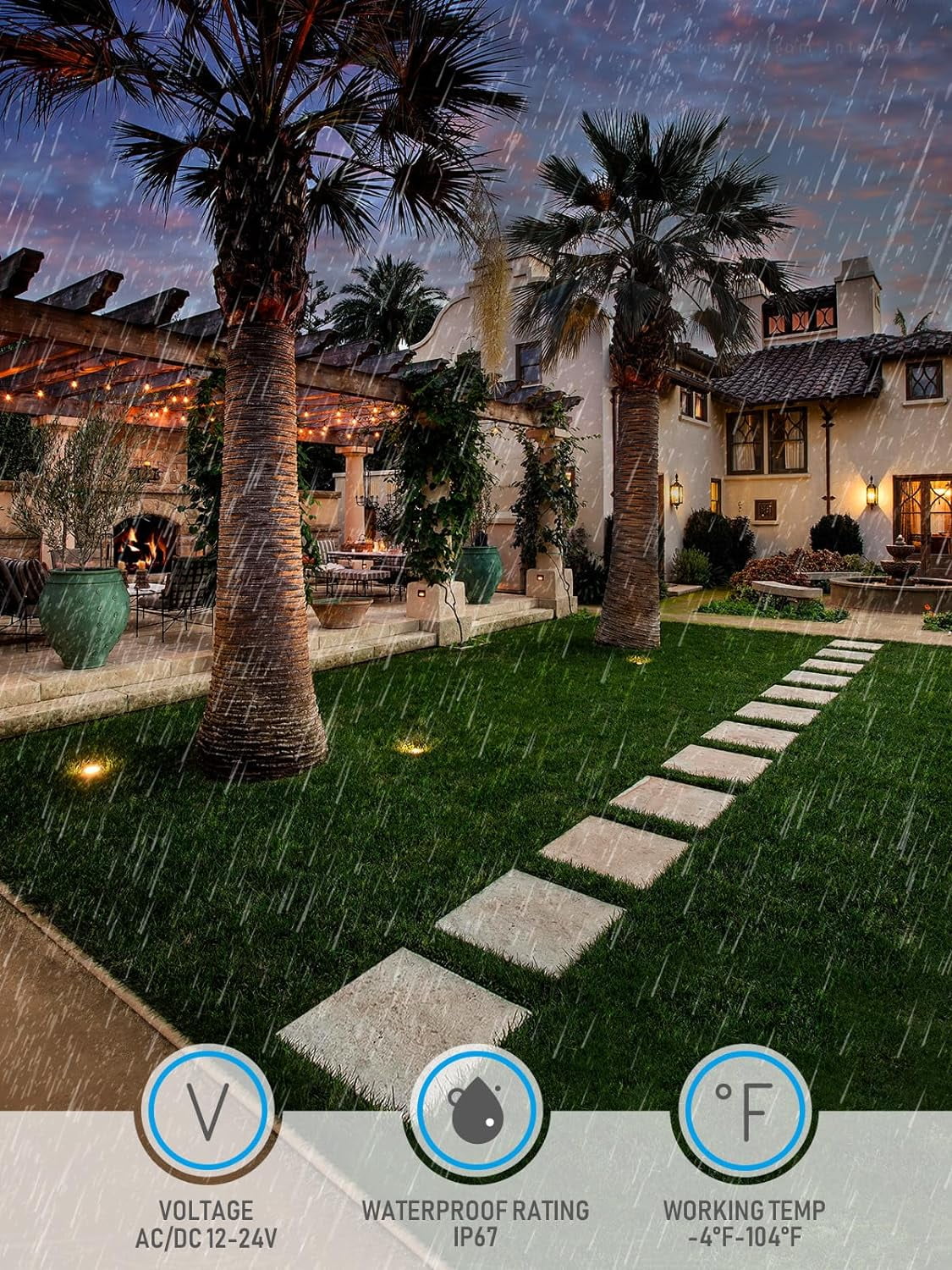 12 Pack LED Aluminum Landscape Well Light In Ground Outdoor, 3000K Warm White, IP67 Waterproof