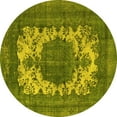 thumbnail image 1 of Ahgly Company Indoor Round Oriental Yellow Industrial Area Rugs, 4' Round, 1 of 4