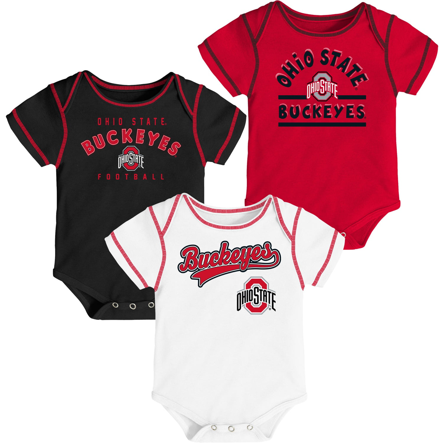 NCAA Ohio State Buckeyes Infant One Piece 12 Months Bodysuit White and Pink