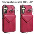 thumbnail image 3 of Allytech Galaxy A24 4G Case Wallet with Cards Holder & Detachable Shoulder Strap, Ring Holder Kickstand Vintage PU Leather Shockproof Wallet Case Cover for Samsung Galaxy A24 4G - Red, 3 of 14