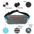 thumbnail image 2 of Running Waist Pack, EpicGadget(TM) Lightweight Water Resistant Reflective Runner Belt Sports Fanny Pack Adjustable Waistband (Light Blue), 2 of 3