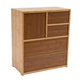 thumbnail image 2 of TFCFL Bamboo Kitchen Pantry Sideboard  Cupboard Small Countertop Storage Cabient with Acrylic Doors and Drawers, 2 of 15