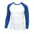 thumbnail image 4 of Men's Long Sleeve Crew Neck Baseball Shirt, Casual Dynamic Cotton Raglan T Shirts, Royal Blue/White L, 1 Count, 1 Pack, 4 of 7