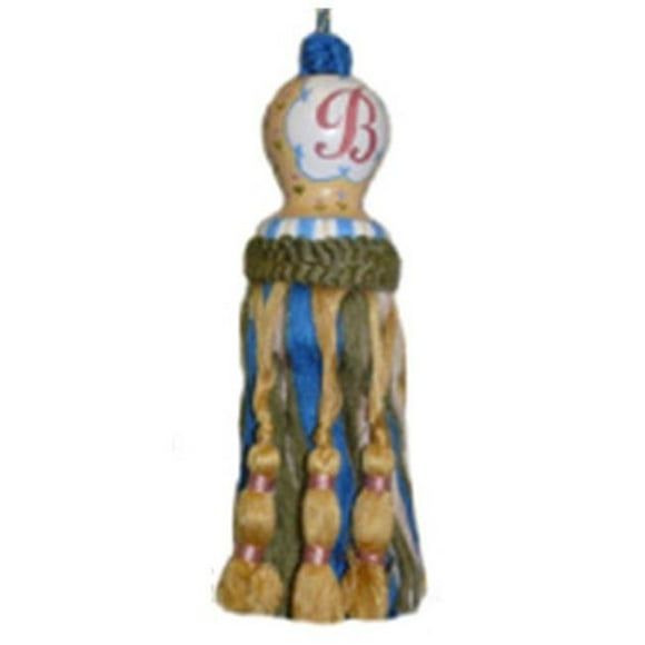 123 Creations CK094PP Initial P hand painted tassel