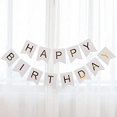 thumbnail image 3 of CHAO Pancarta de feliz cumpleaños – Blanca con 5 globos de confeti dorados – Ideal para todas las edades, 3 of 5