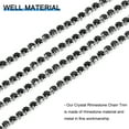 thumbnail image 3 of Uxcell 1 Roll Crystal Rhinestone Chain Sew on Metal Close Claw Chain Trim for DIY Black 3mm, 3 of 7