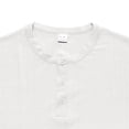 thumbnail image 5 of uikmnh Men's T Shirts European Solid Color Imitation Linen Knitted Joint Breathable Men Casual Loose Comfortable Trendy Button Open Neck Short Sleeved T Shirt Size:2XL, 5 of 8