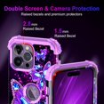 thumbnail image 2 of Casetego for iPhone 14 Pro Case,Glow in The Dark Three Layer Heavy Duty Shockproof Hard Plastic Bumper+Soft Silicone Protective Case,Dark Butterfly, 2 of 6