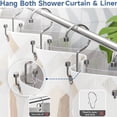 thumbnail image 3 of TABGIME Decorative & Durable Glide Plated Chrome Rustproof Metal Shower Curtain Rings Double Hooks, 12 Count-Cylinders, 3 of 5