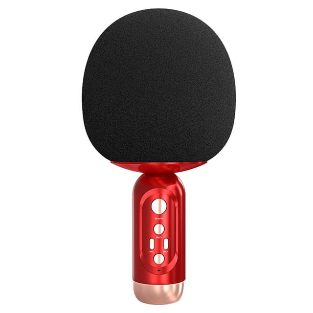 Microphone Sans Fil Karaoké Artefact Karaoké Maison Famille Ktv TV Chant Microphone Portatif pour Enfants Rouge