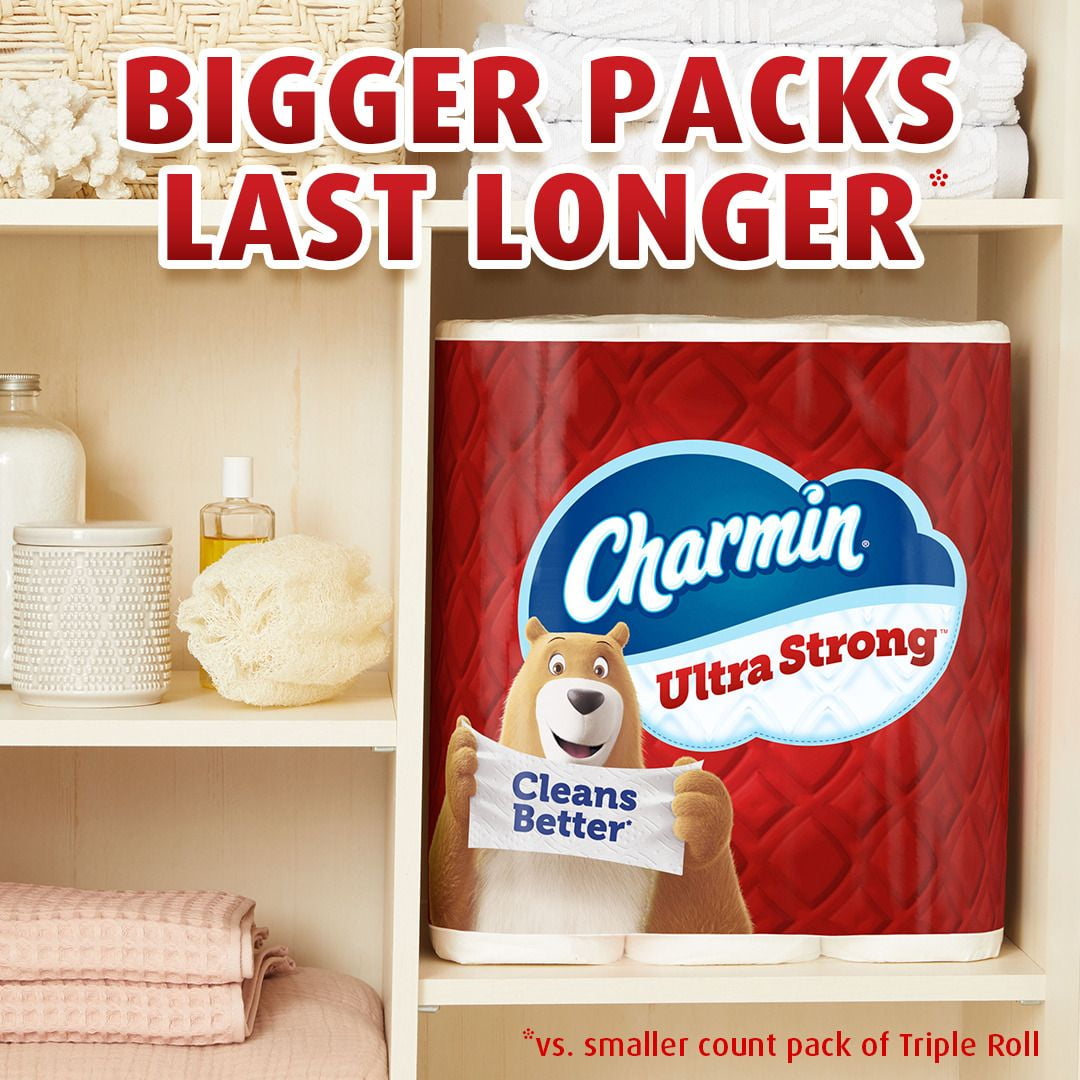Charmin Toilet Paper Ultra Strong, 30 Triple Rolls = 90 Regular Rolls, 2-ply Bath Tissue, 30CT