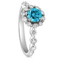 thumbnail image 3 of Pompeii 1 1/2Ct Blue & White Diamond Halo Engagement Ring in 10k White Gold (Blue,VS2-SI1), 3 of 3