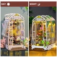 thumbnail image 6 of Crtynell Book Nook Kit Diy Miniature House, Wooden Bookshelf Garden Miniature Kit With Led Light Decorative Bookends, Best Birthday And Christmas Gifts For Women And Girls (Garden House), 6 of 9