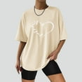 thumbnail image 2 of IROINNID Summer Tops For Women Basic Versatile Tops Round-Neck Print Short Sleeve Loose Blouse T-Shirt Under $10, 2 of 5